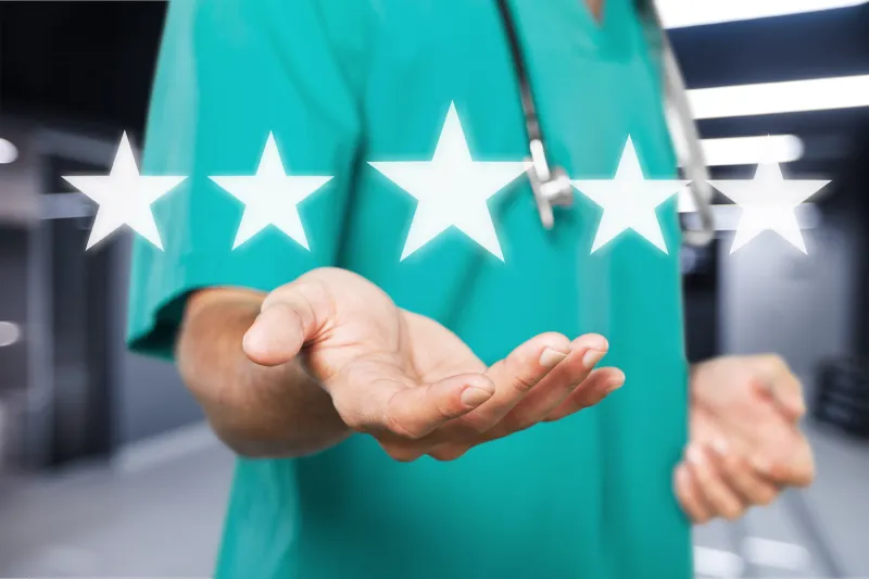 Dentist reviewing content strategy and Google Business profile optimization
