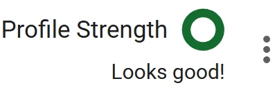 Google Business Profile strength indicator showing a fully optimized profile