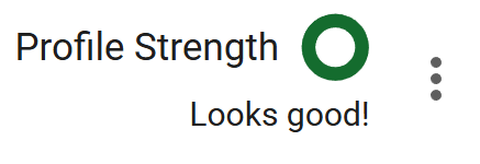 Google Business Profile strength indicator showing a fully optimized profile